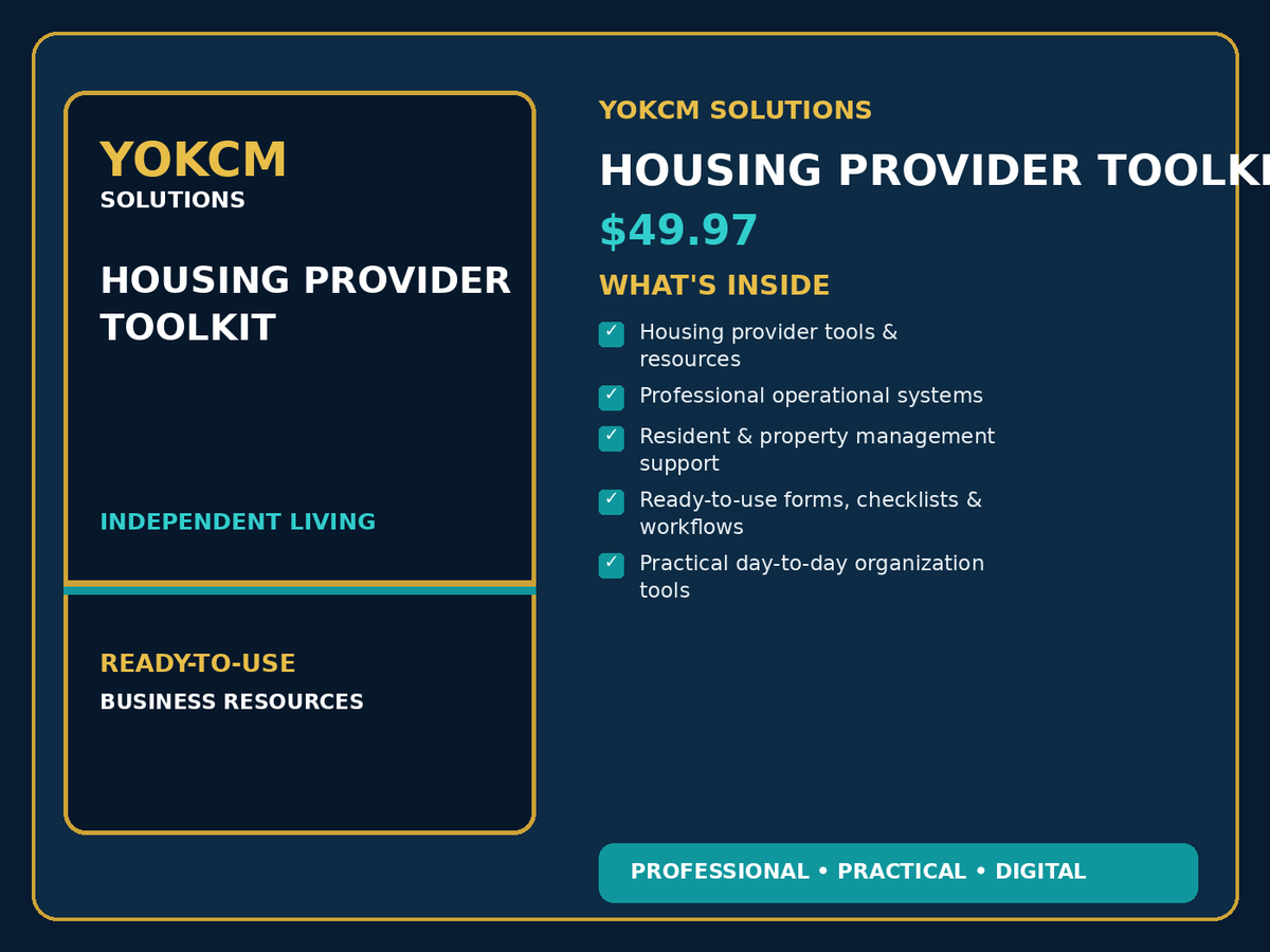 Yokcm Solutions Housing Provider Toolkit package contents