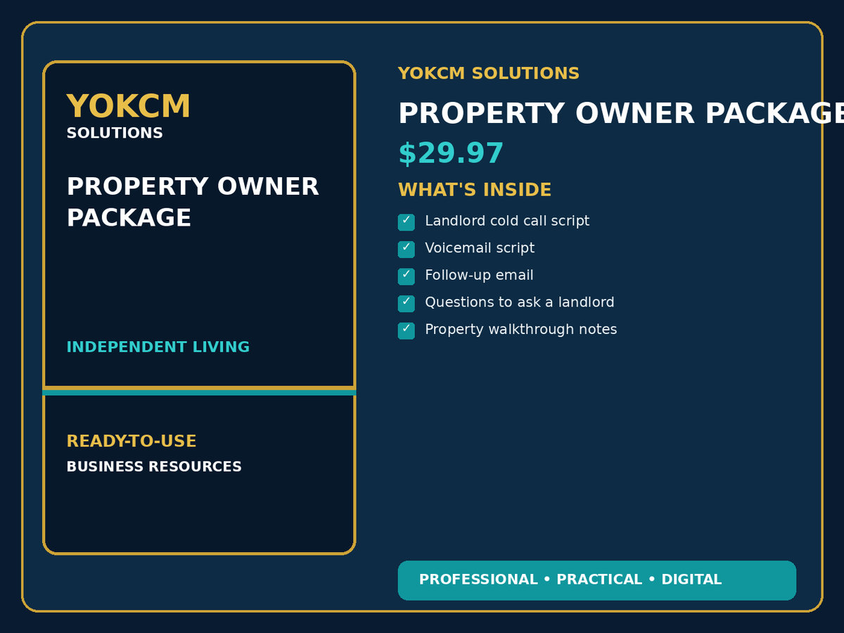 Yokcm Solutions Property Owner Package contents