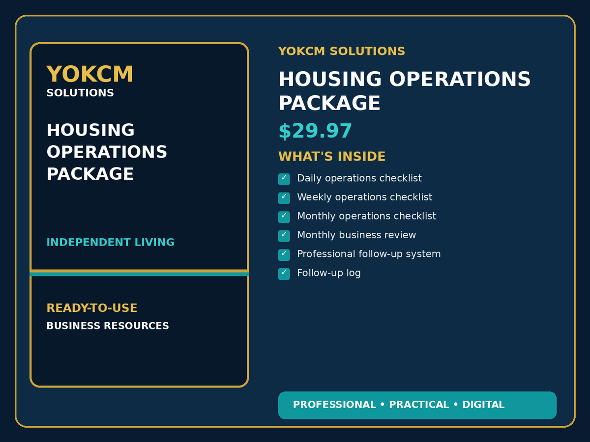 Yokcm Solutions Housing Operations Package contents