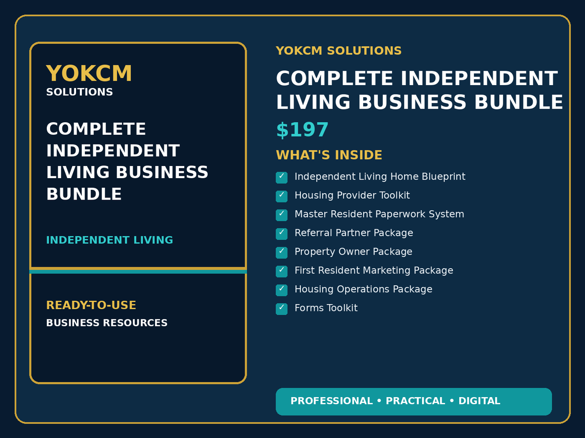 Yokcm Solutions Complete Independent Living Business Bundle contents